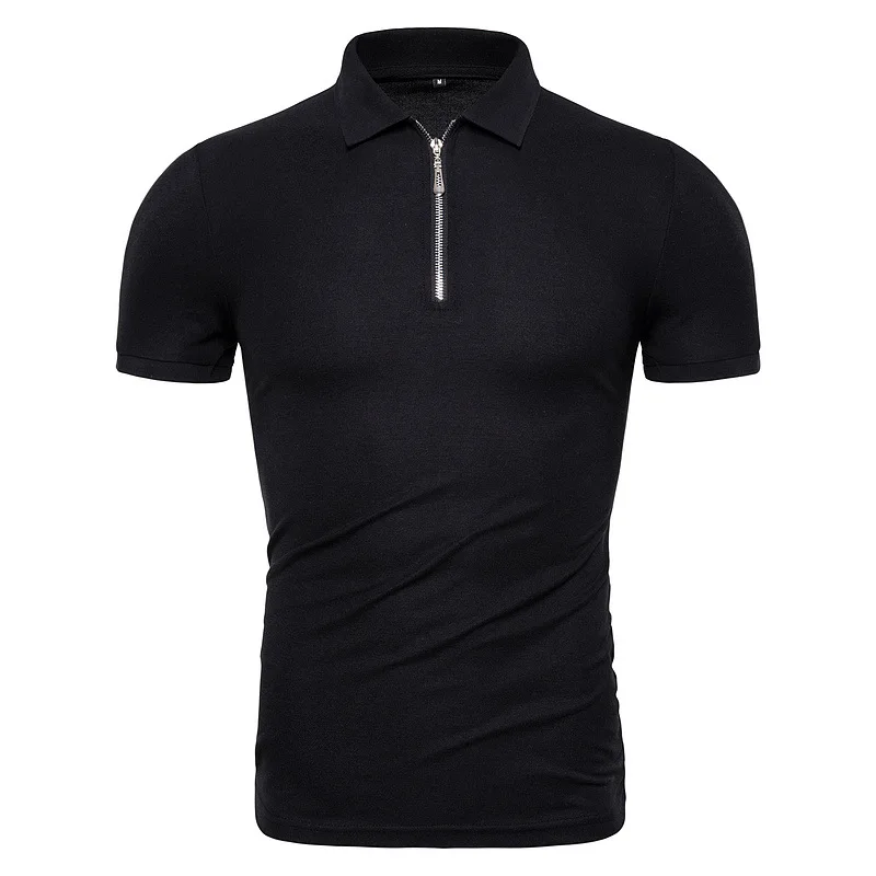 Черный Рубашки поло, мужские топы, 3XL, повседневные, одноцветные, короткий рукав, 56789 кг см, тонкая, дышащая рубашка, лето, для гольфа, тенниса, мужская рубашка# BL234X - Цвет: Черный