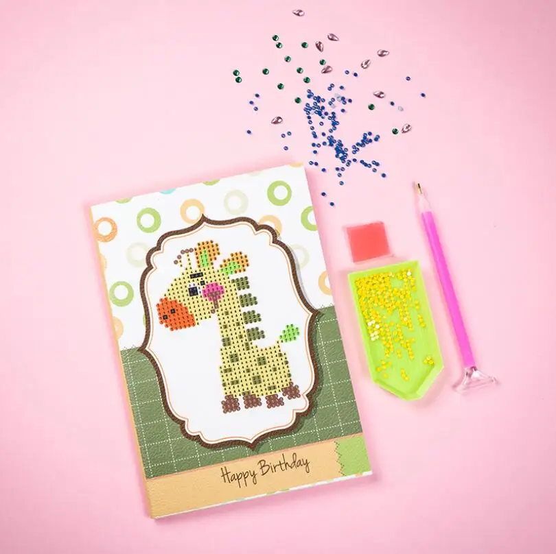 5D A5 блокнот DIY мультфильм животное в форме алмазов картина дневник вышивка Алмазная вышивка крестиком Рождественский подарок LK039