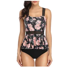 JAYCOSIN женский купальник с принтом и длинной талией, женский купальник из двух частей размера плюс, сексуальный пляжный купальник с открытой спиной и принтом