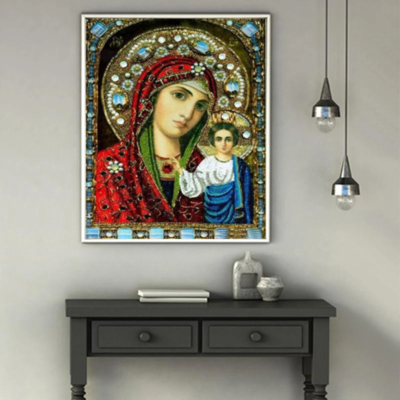 3D diy FULL diamond painting cross stitch embroidery Orthodox mosaic pattern Religious figure picture home decor gift | Дом и сад