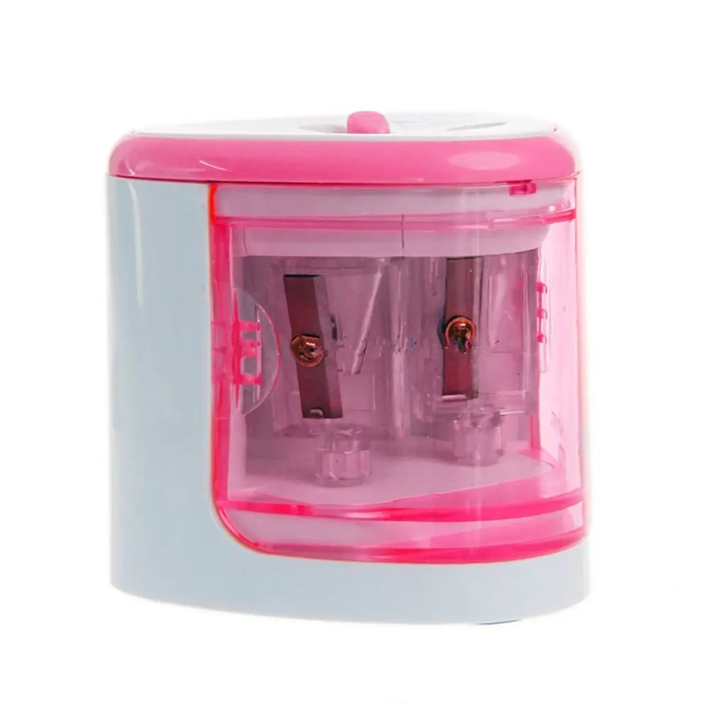 

Student Electric Pencil Sharpener Double Hole Automatic Pencil Planer Battery Pencil Sharpener With Safety Lock