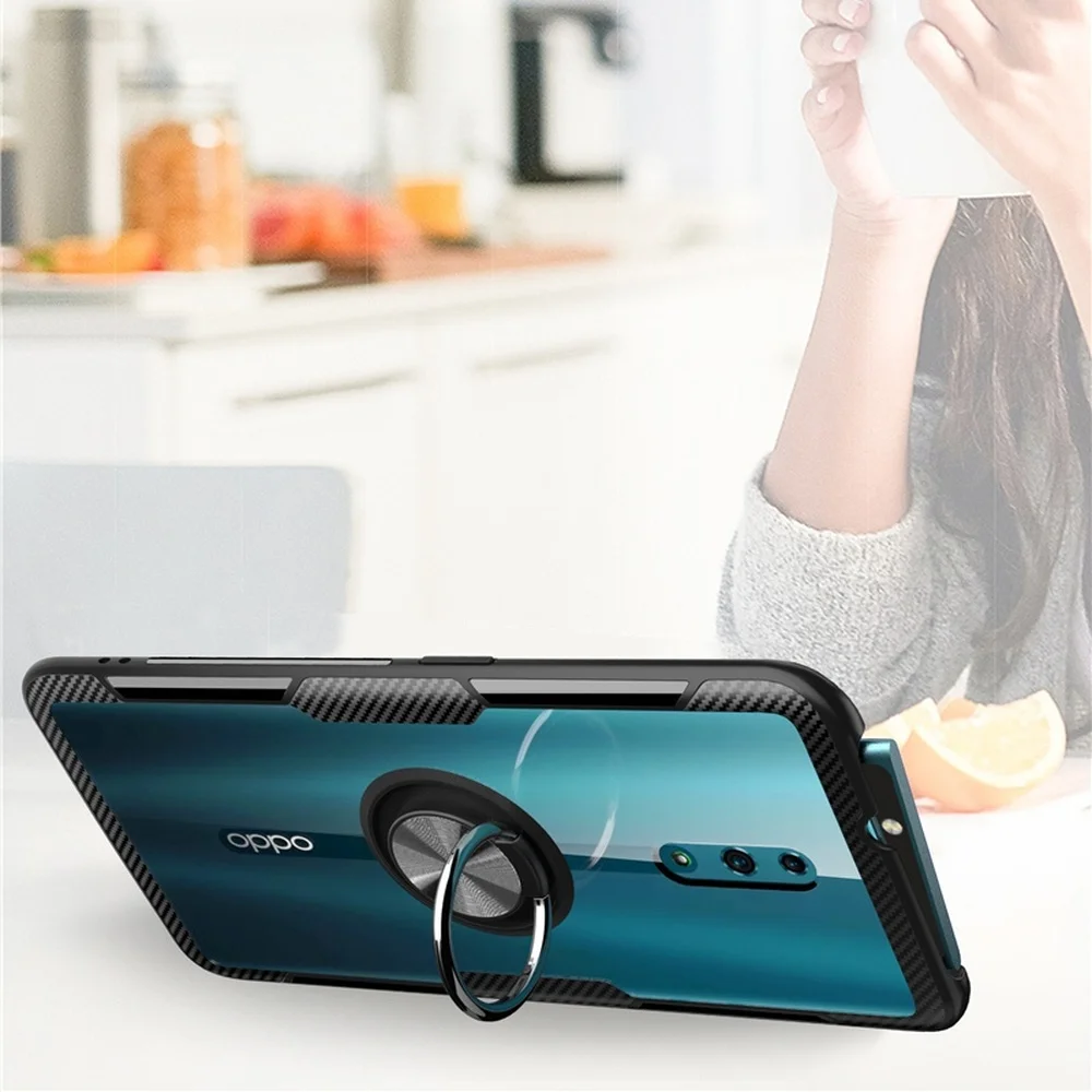 Прозрачный Акриловый чехол для телефона OPPO Reno, магнитный автомобильный держатель, задний чехол для OPPO Reno 10X Zoom F7 A3, противоударный чехол