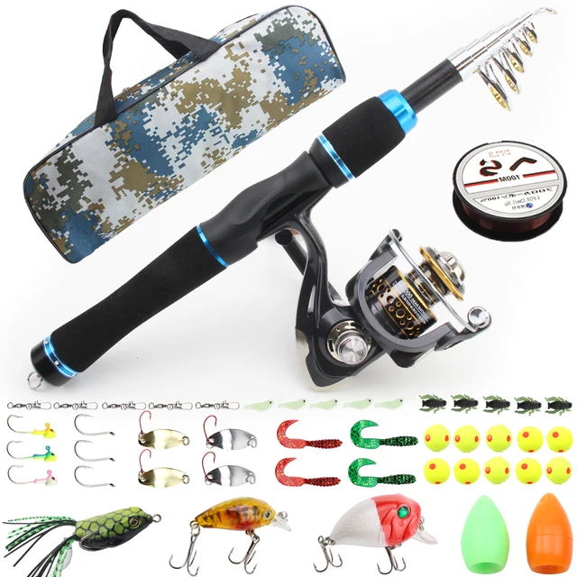 1.65m Ultrashort Carbon Telescopic Fishing Rod And Reel Set Outdoor Sports  Fishing Tackle Novice Pocket Rod Reel Combos Pesca - Fishing Rods -  AliExpress