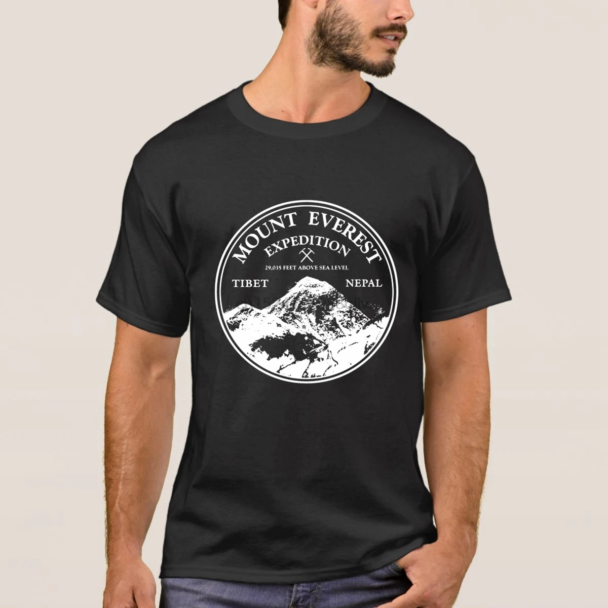 Mount Everest Expedition Vintage Mountain Rock The Mountains Are Calling T Shirt Black Men Great Summer T-Shirt |