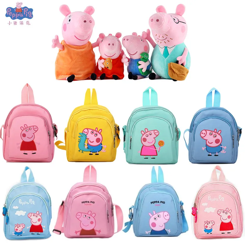 Newpeppa свинка девочка плюшевая игрушка кукла мультфильм рюкзак высокое качество нейлоновая ткань школьная сумка рюкзак детский подарок на день рождения Рождество