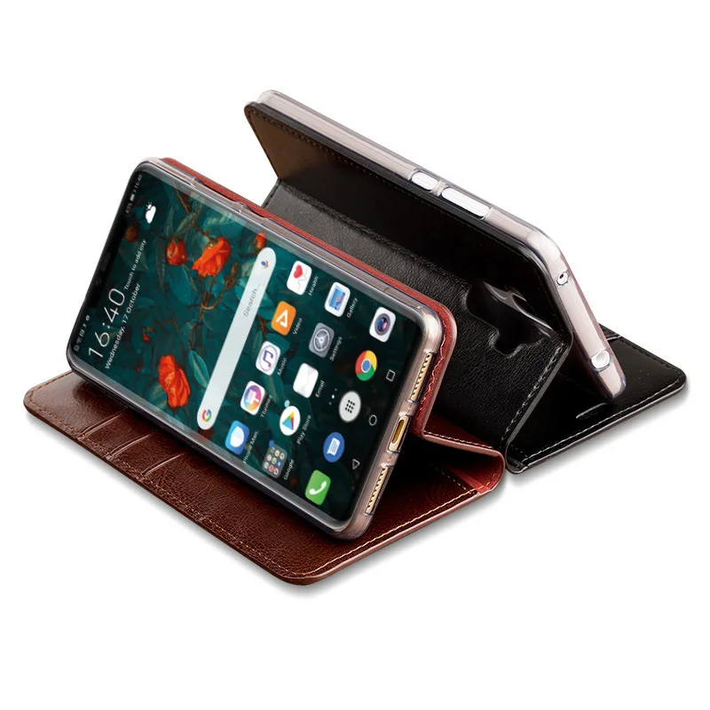 Чехол книжка для Huawei P10 P20 P30 Lite Mate 10 20 lite Pro Y6 Y7 Y9 P Smart 2019 кошелек из кожи с воском Honor 7