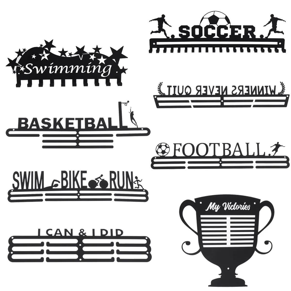 Tanie Wieszak na Medal ze stali nierdzewnej wieszak na Medal stojak wystawowy pływanie gimnastyka maratony piłka nożna Sport Medal prezent dekoracja