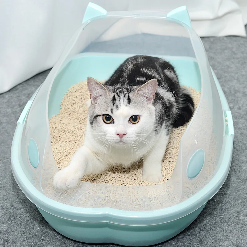 Cute Small Semi-closed Training Self Cleaning Cat Litter Box Kitten Litter Shovel Lettiera Gatto Chiusa Pet Products New MM60MSP Cute Small Semi-closed Training Self Cleaning Cat Litter Box Kitten Litter Shovel Lettiera Gatto Chiusa Pet Products New MM60MSP