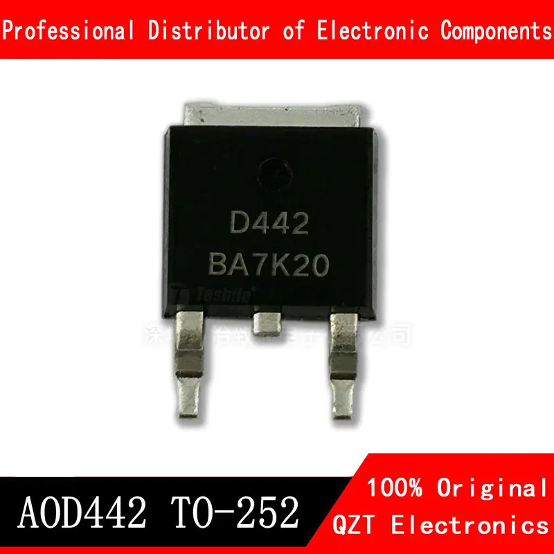 10pcs/lot AOD442 TO-252 D442 TO252 AO442 In Stock 10pcs lot new nce0107ak to252 nce0110ak nce6020ak 60v 20a nce6080ak nce0208ak nce0117k to 252 new original spot hot sale