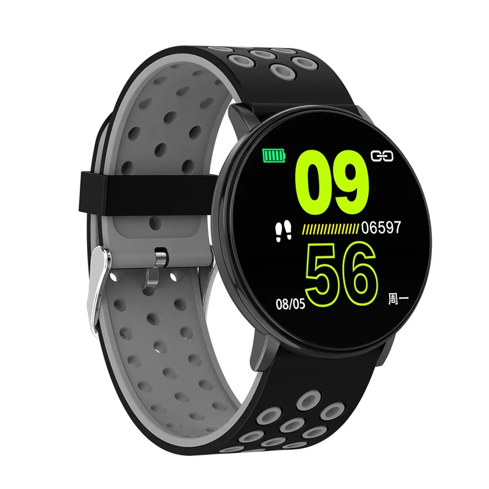 Black Gray W8 Смарт-часы Bluetooth водонепроницаемые Смарт-часы Full Touch HD экран сердечного ритма спортивные Смарт-часы браслет для IOS Android телефон - Цвет: Black Gray