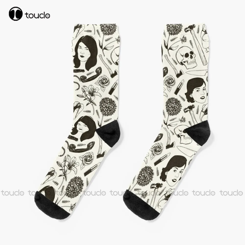 

True Crime Pattern Socks Cute Socks Christmas Fashion New Year Gift Unisex Adult Teen Youth Socks 360° Digital Print Custom