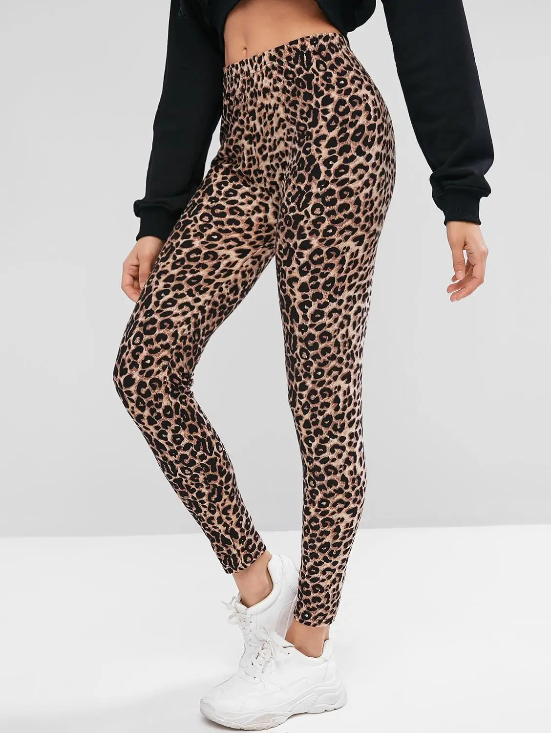 Leopard ZAFUL леопардовые леггинсы с высокой талией женские сексуальные легинсы с принтом животных Женские шикарные обтягивающие брюки женские уличные брюки - Цвет: Leopard