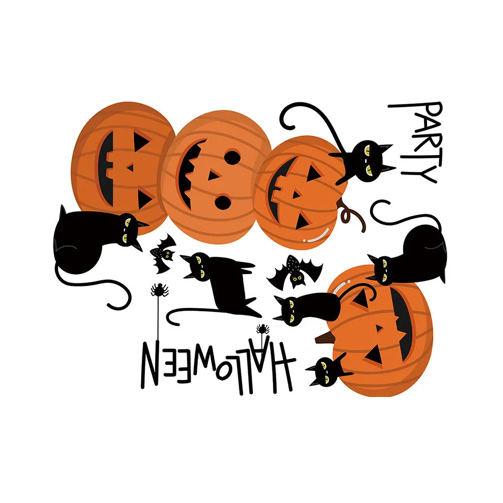 Съемный летучая мышь тыква кошка Хэллоуин вечерние наклейки на стену обои