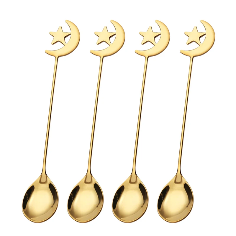 

4 шт./лот мини-ложки 304 нержавеющая сталь 16/18 см ложка для перемешивания кофе Милая Корейская десертная ложка для мороженого набор Вилка для фруктов