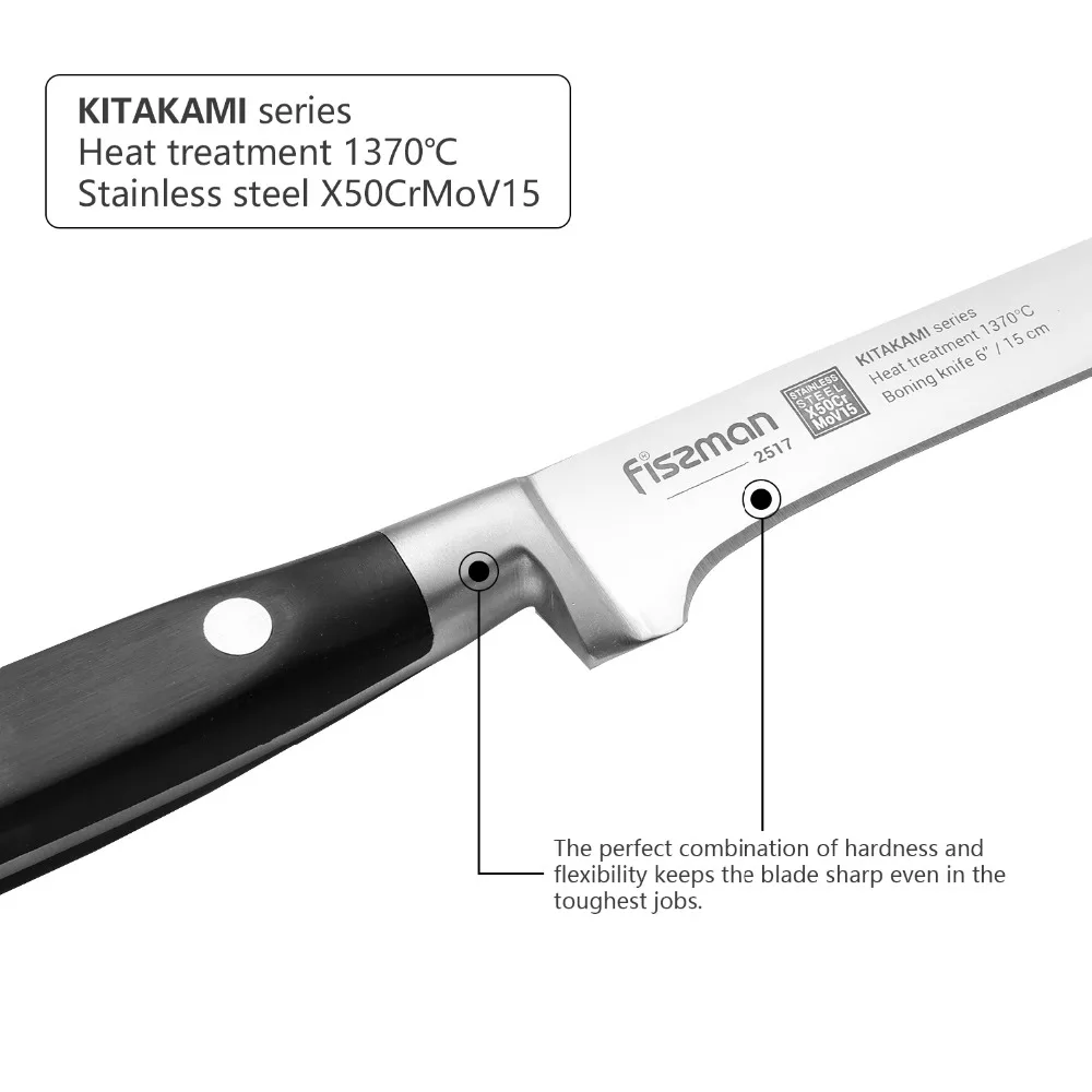 FISSMAN 6 дюймовый нож для обвалки серия KITAKAMI немецкие стальные кухонные