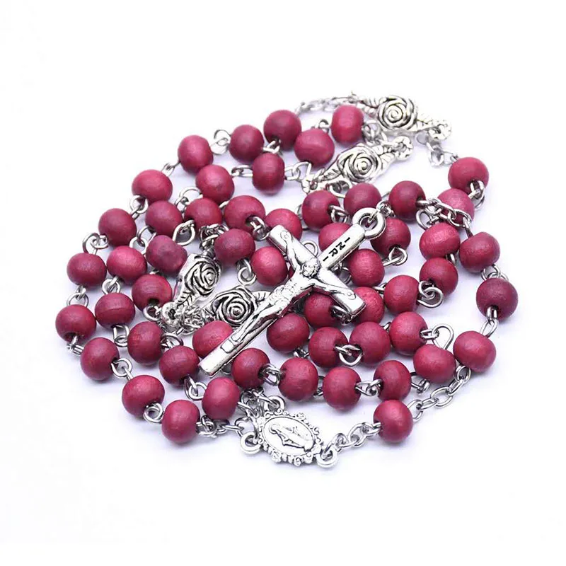 7里香味木珠玫瑰合金弯针项链5