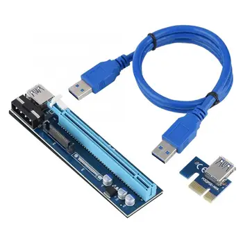 

PCI-E Express 1x to 16x 4PIN Mining Extender Riser Card Adapter with USB 3.0 Cable