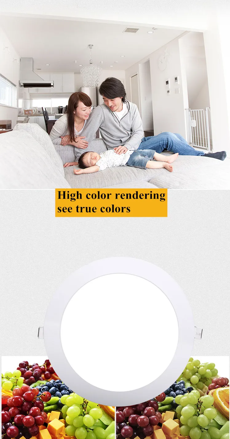 1pcs Dimmable LED Panel Light 3W 6W 9W 12W  15W 18W 25W Recessed Ceiling LED Downlight Indoor Spot Light AC110V 220V Driver Incl