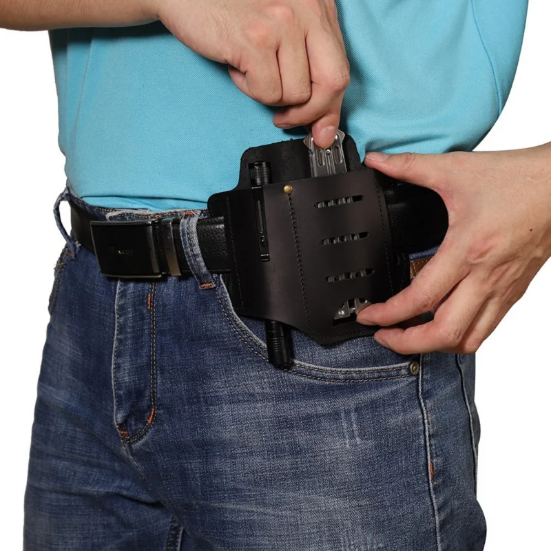 

Outdoor EDC Tactical Multitool Holster Carry-on Belt Tool Bag Camping Hunting Imitation Leather Waist-hung Holster