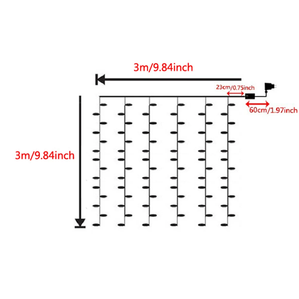 300Leds LED Light String Curtain Wedding Lights LED String Strip Ice Bar Lamp Garlands for Party Christmas Decoration