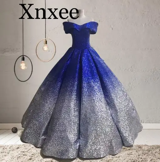 Vestido De Noiva, новые золотые и серебряные платья с постепенным цветным оформлением, украшенные блестками, 4XL