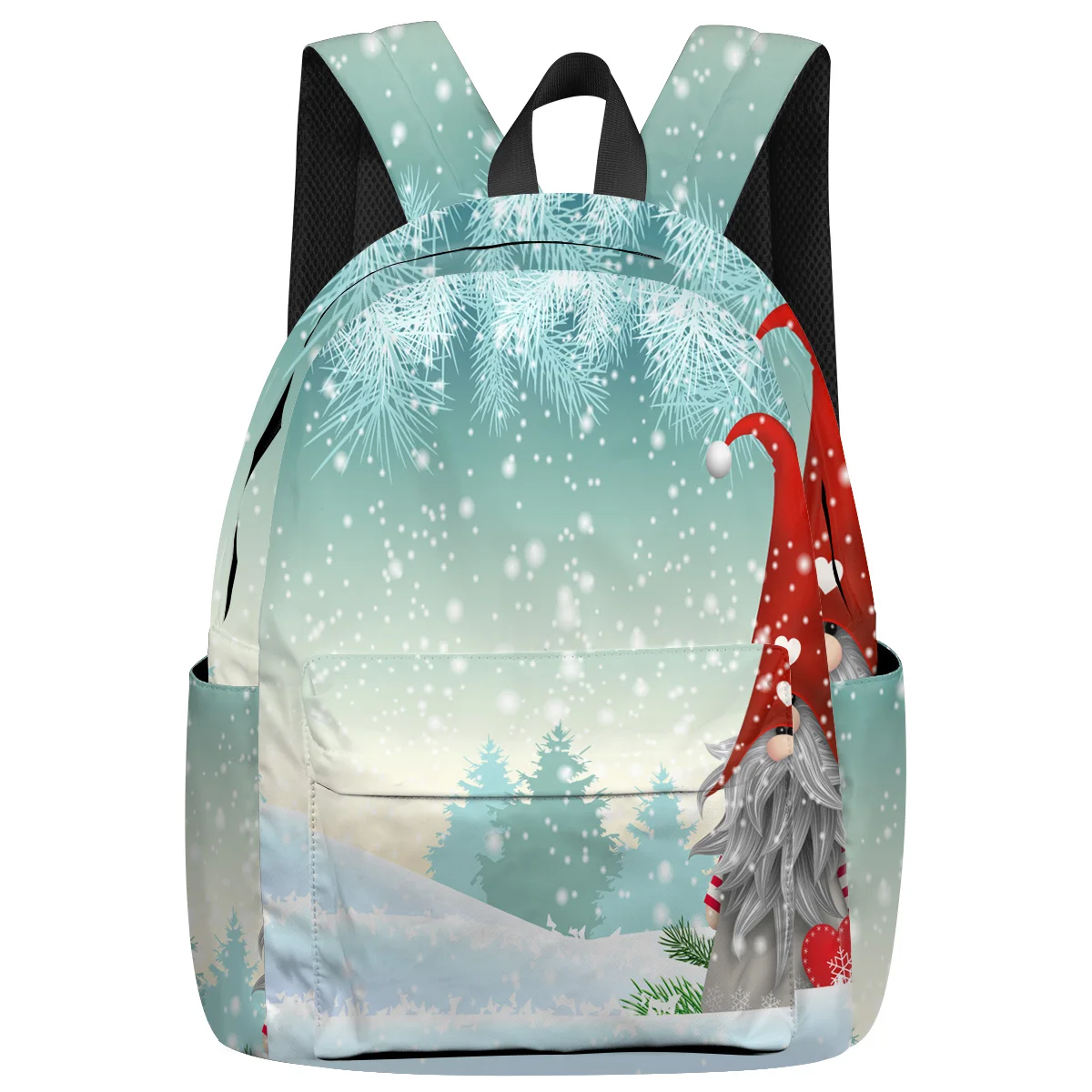 

WHEREISART Nordic Swedish Dwarfs Merry Christams Backpacks Internal Frame Backpacks Bottle Side Pockets Shoes Compartment School