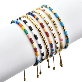 

2020 New Adjustable Bracelet Enamel Tile Bracelets Women Classic Pulseras Mujer Moda Women Jewelry Armband Handmade Dropshipping