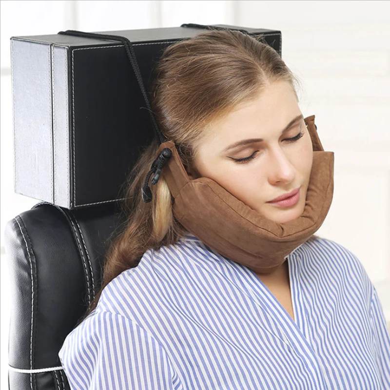 

Gray Memory Foam Travel Pillow for Airplane Inflatable Neck Pillow Travel Accessories Comfortable Pillows for Sleep Home Textile