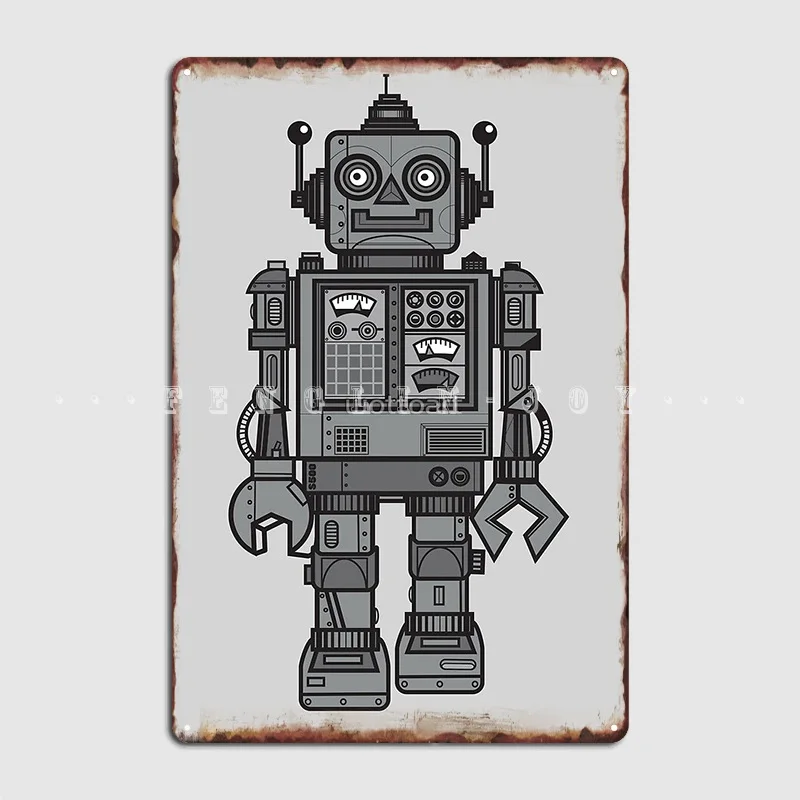 Vintage Robot Metal Platform Poster Pub Pub Garage Decoration Poster Tin Sign Poster