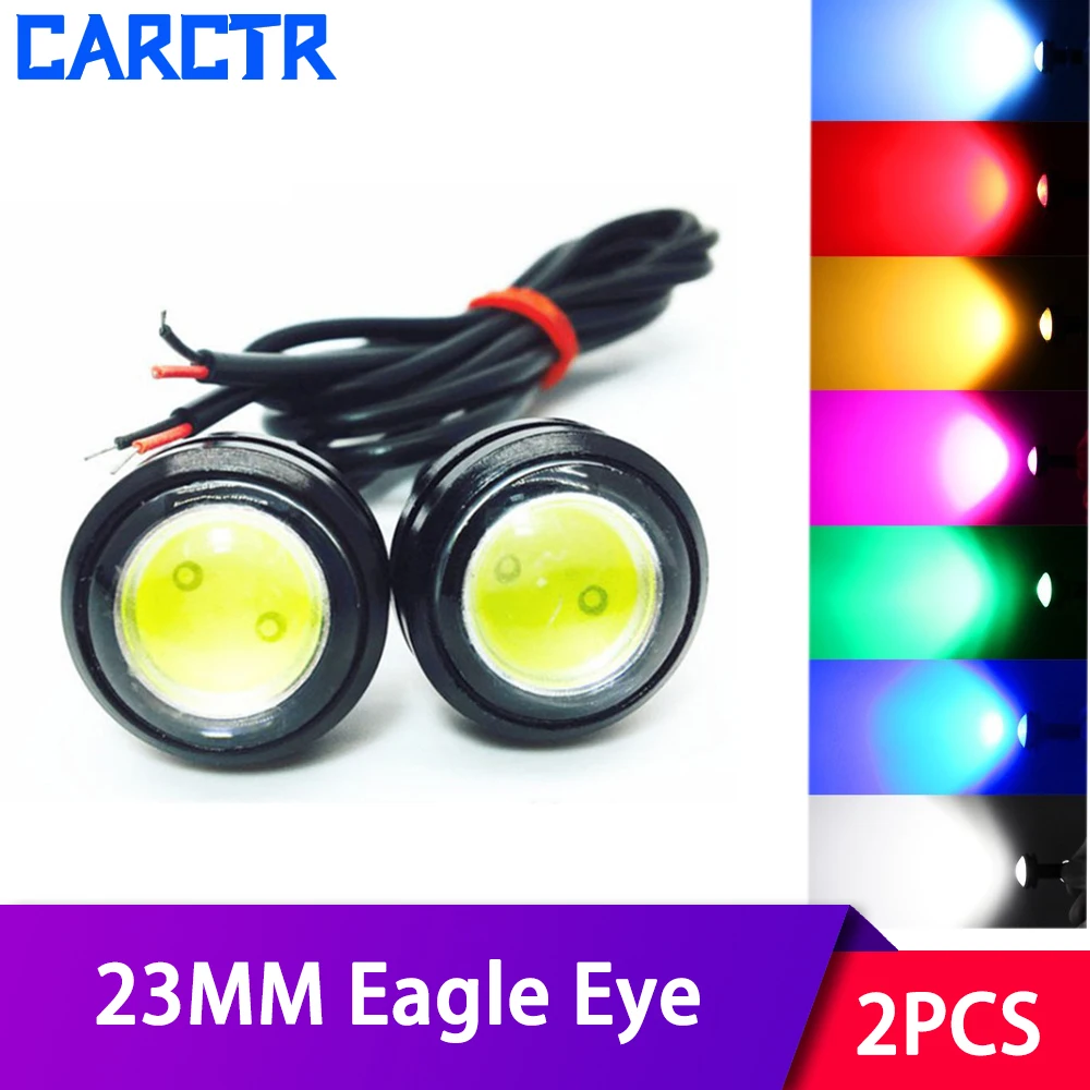 

CARCTR Car Daytime Running Lights LED Backup Reversing Parking Signal Lamp 23MM Eagle Eye Light Waterproof Car Signal Lights