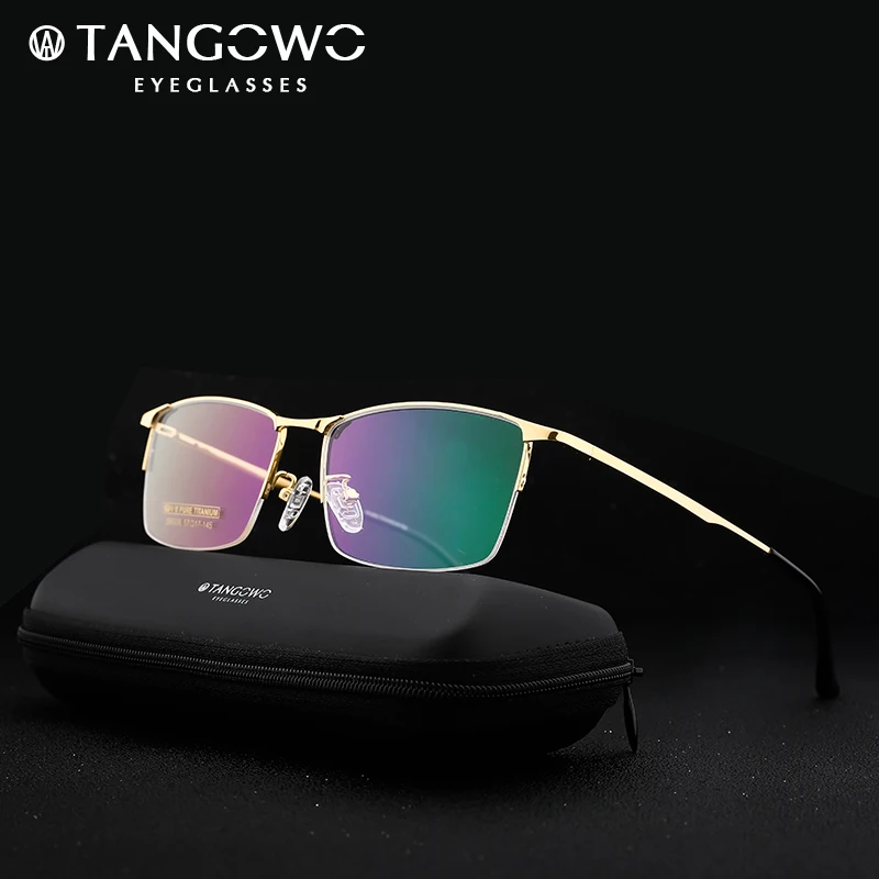

TANGOWO Men Titanium Optical Glasses Frame Ultralight Glasses Male Myopia Eyewear Prescription Eyeglasses Stylish Eyewear
