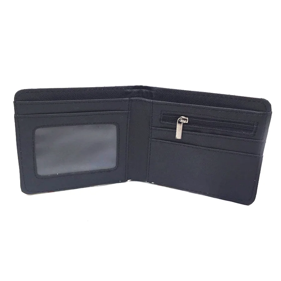 Anime Bleach Kurosaki Ichigo Pu wallet Boys Girls zipper Coin Pocket Short Bifold Photo Card Holder Layers Leather Purse Gift
