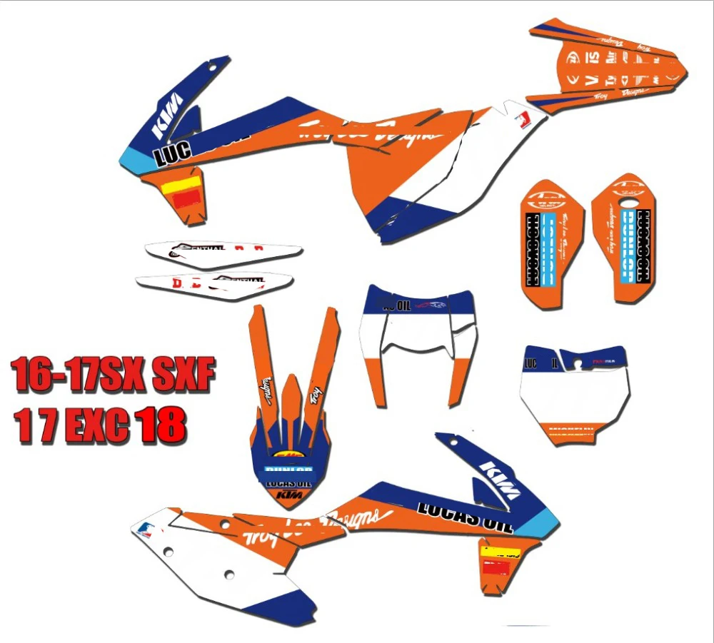 Мотоцикл Велосипед Графика фона наклейки для KTM- EXC/EXCF 250/350/300/450/500 SX SXF XC XCF