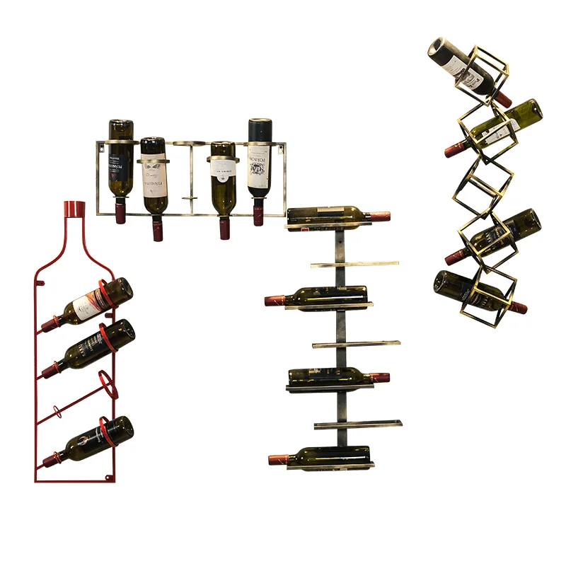 Creative Red Wine Rack Creative Metal Grape Wine Rack Wall Hanging On The Wall Of Restaurant,