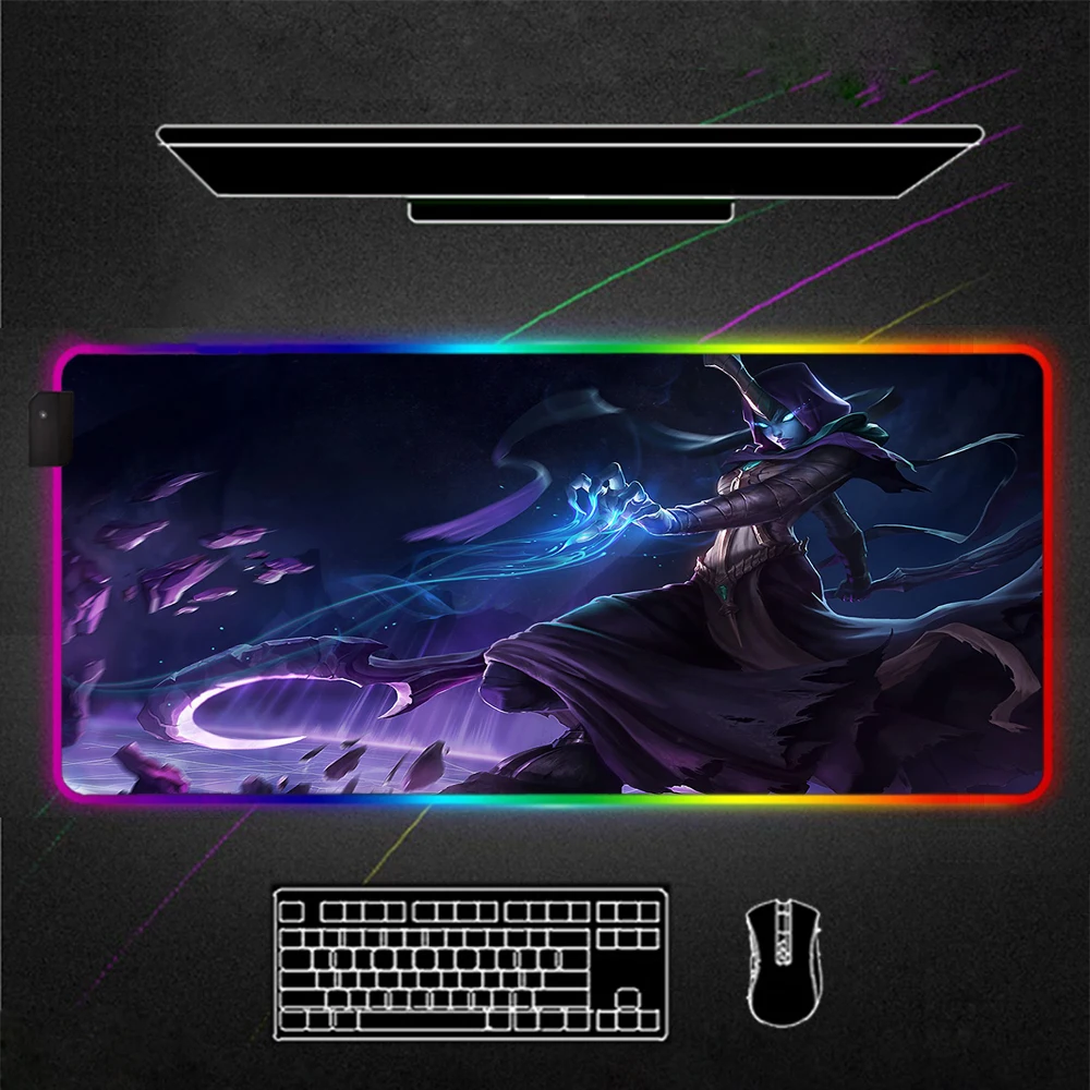 

League of Legends Reaper Soraka Splash Cosmic Lux Splash RGB Mouse Pad Gamer Accessories Large LED MousePad XL Gaming Desk Mats
