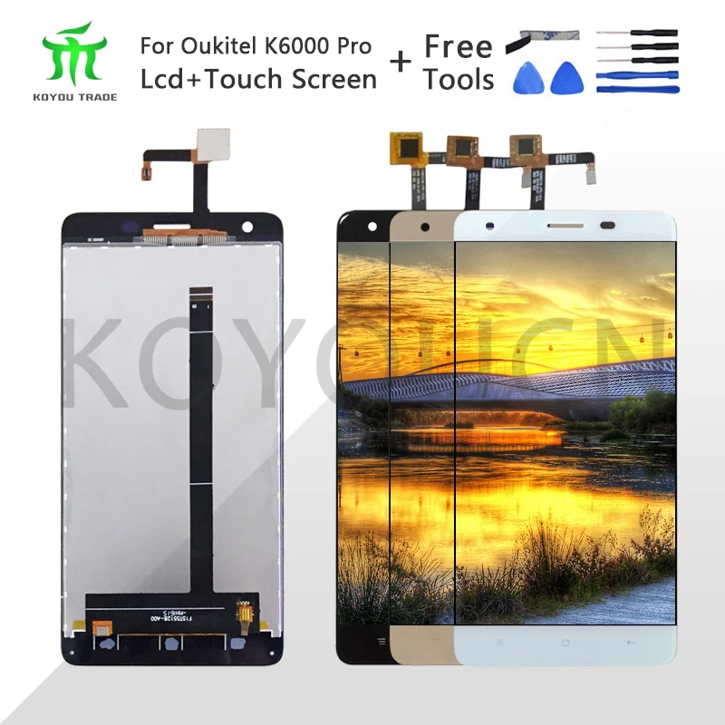100% тест 1 шт для Oukitel K6000 Pro ЖК-дисплей и кодирующий преобразователь сенсорного