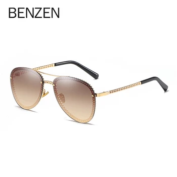 

BENZEN Sunglasses Women Brand Designer Luxury Chain Design Sun Glasses For Female UV400 High Quality Pilot Oculos With Box 6622