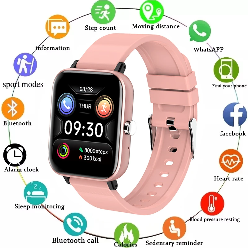 Reloj inteligente con Bluetooth para hombre y mujer, pulsera con llamadas, rastreador de actividad, presión arterial, totalmente táctil, con caja, novedad 2022|Relojes inteligentes| -