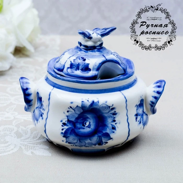 Сахарница Каприз гжель 4386535|Сахарницы и креманки| |