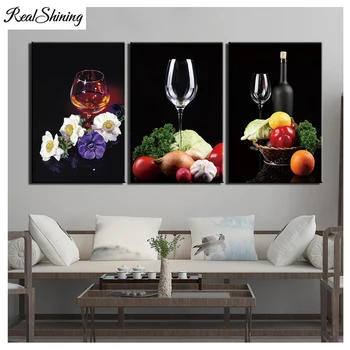 

3pcs set Diamond embroidery Red Wine Glass Still Life Diy diamond painting full square round diamond mosaic Cross Stitch FS7211