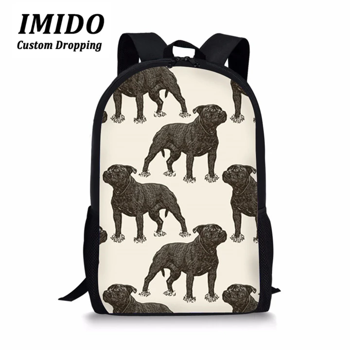 IMIDO, школьный рюкзак для детей с принтом Бультерьера, школьный ортопедический рюкзак для подростков, повседневный рюкзак, ранец, Mochilas - Цвет: WLL6681