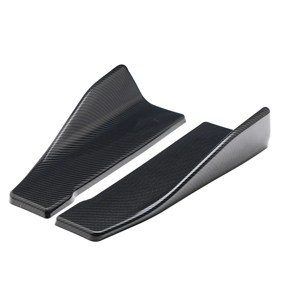 Carbon fiber pattern 2 шт., универсальный автомобильный бампер из углеродного волокна, спойлер, задний угол для губ, разветвитель, диффузор, крылья крыльев, анти-Краш, боковая юбка, автомобильный стиль - Цвет: Carbon fiber pattern