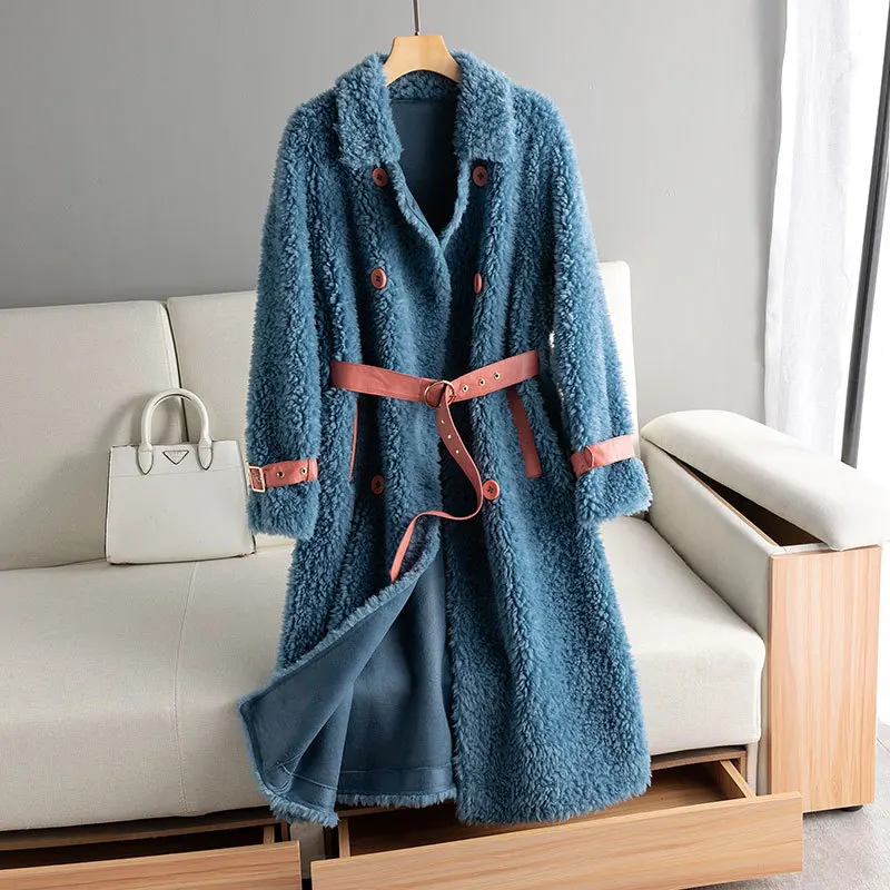 

Autumn Winter Coat Women Clothes 2020 Korean 100% Wool Jacket Real Fur Coat Vintage Sheep Shearling Tops Suede Lining ZT3893