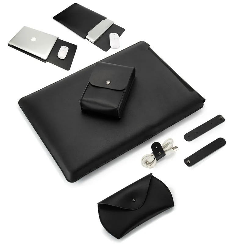 Тонкий кожаный мягкий чехол для ноутбука сумка чехол для Macbook Air 11,6 12 13 Pro 13,3 15 15,6 Мышь Колодки Сумка Тетрадь крышка