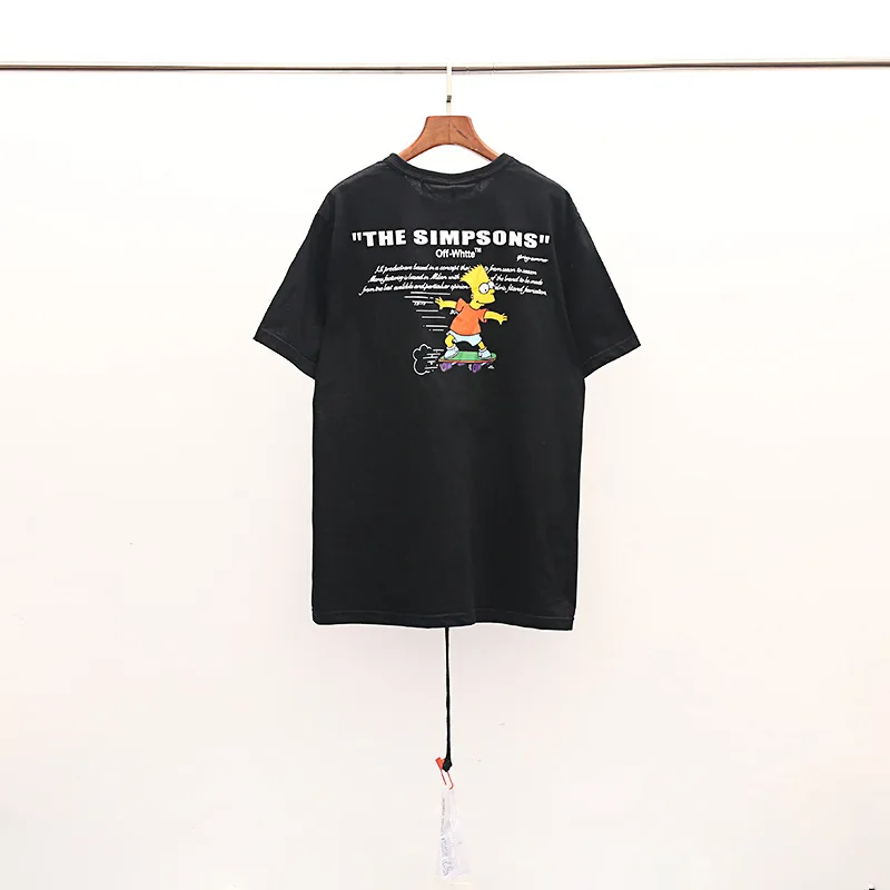 Off-white Симпсон с круглым вырезом на лето короткий рукав ow парные мужские футболки