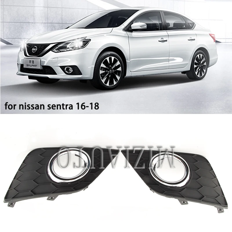 

MIZIAUTO Bumper Fog Lights Frame Cover for Nissan Sylphy Sentra 2016 2017 2018 Bezel Trim LH LEFT RIGHT Side