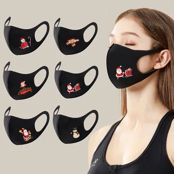 

Máscara de navidad Fast delivery masque Headband Reusable Colorful Fabric Face Turban Stylish Fashionable Neutral Washable Mask