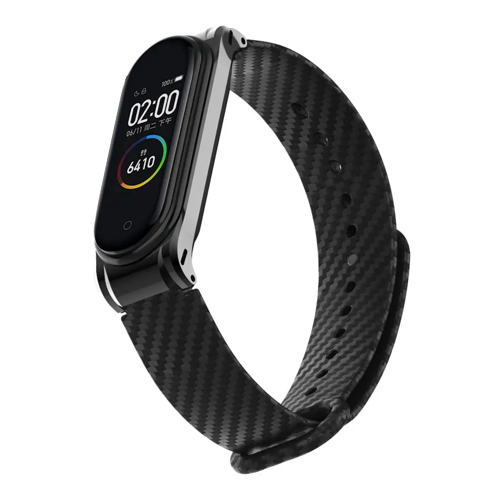 Ремешок для часов из углеродного волокна для Xiaomi Mi Band 4 3, сменный ремешок, Модные Смарт-Аксессуары
