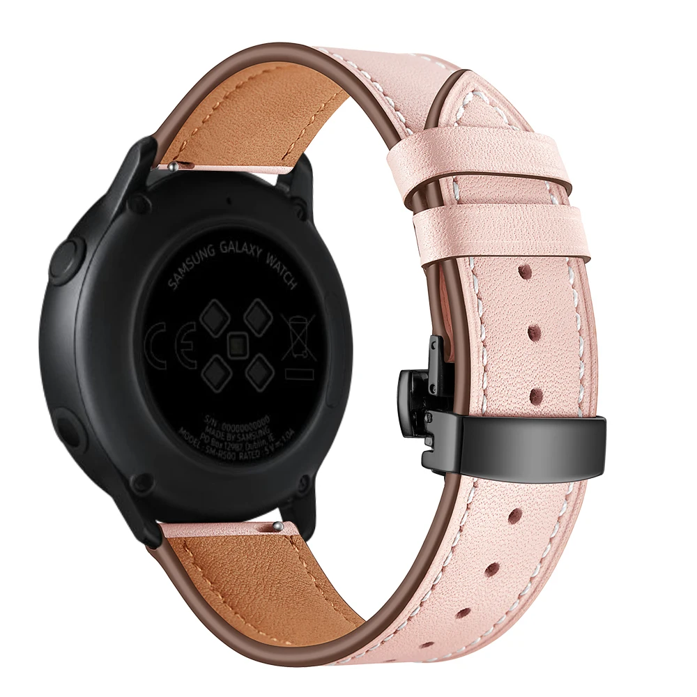 UEBN кожаный ремешок с черной бабочкой для samsung Active 2 40 мм 44 мм SM-R820 R830 R500 R600 R810 Galaxy Watch 42 мм ремешок для часов