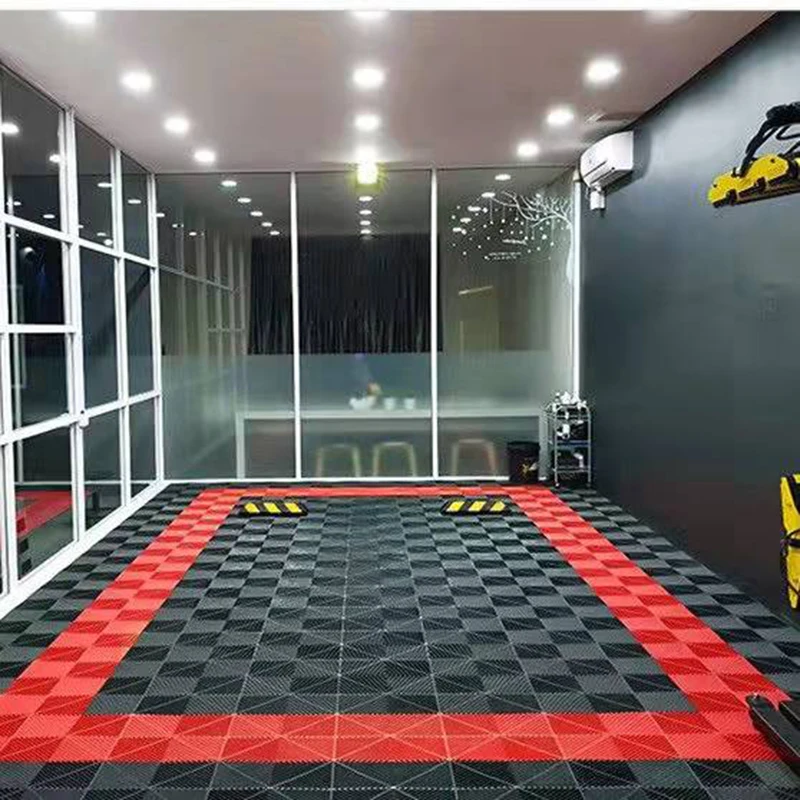 40x40X1.8cm Anti Slip Interlocking Garage Floor Tiles Removable Multifunction Drainage PP Interlocking Floor Mats for Car Wash